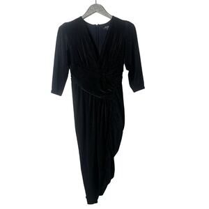 PatBO Black Shimmer Velvet Cocktail Dress